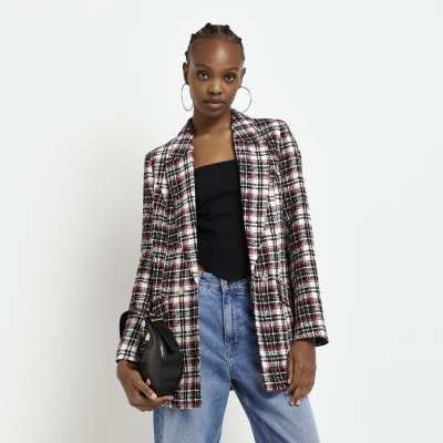 river island tartan blazer
