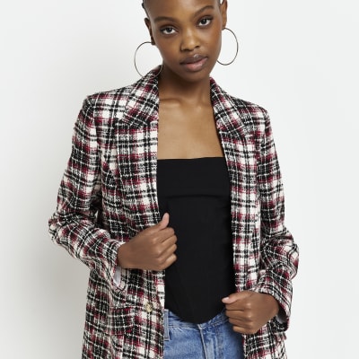 river island tartan blazer