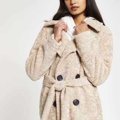 blue teddy coat river island