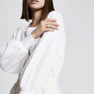 river island white sweatshirt