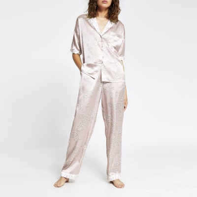 Cream tiger print pyjama trousers 