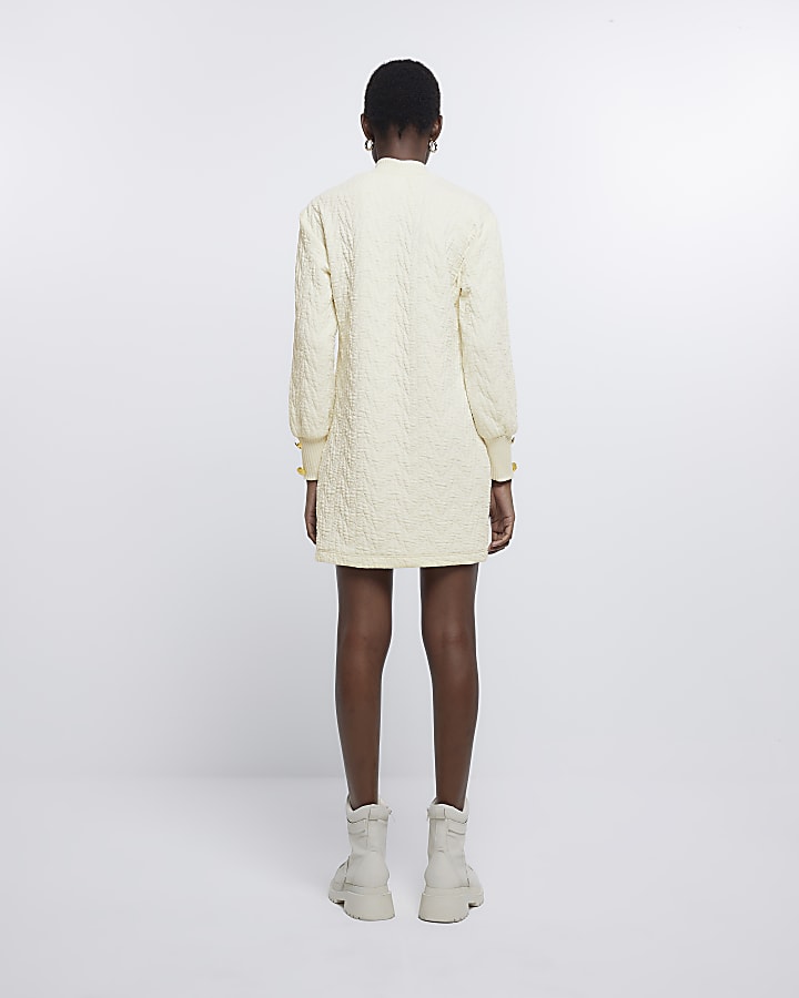 Cream turtleneck mini jumper dress
