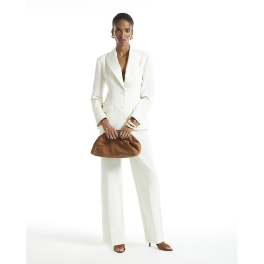 River Island Cream Tux Detail Slim Leg Trousers