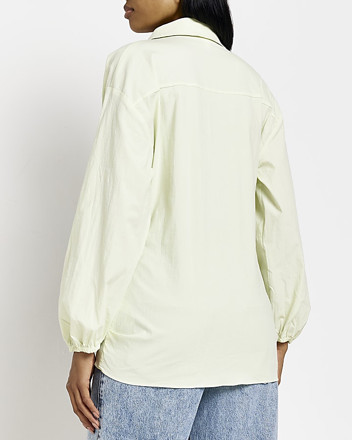 Cream twist front shirt