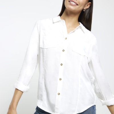Cream Utility Shirt River Island