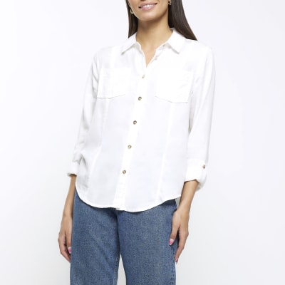 Cream Utility Shirt River Island