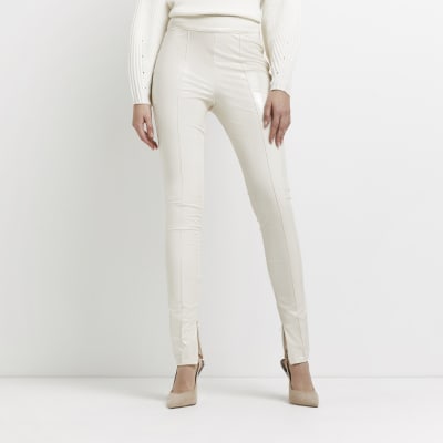 white vinyl trousers