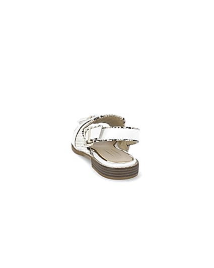 360 degree animation of product Cream weave peep toe sandals frame-8