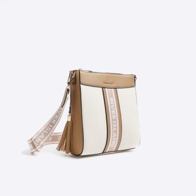 Cream webbing messenger cross body bag | River Island