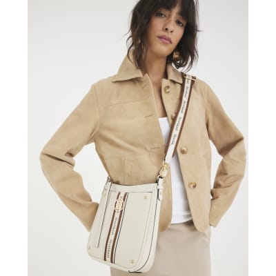 Cream Webbing Pocket Messenger Bag