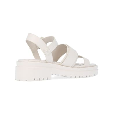 360 degree animation of product Cream wide fit buckle dad sandals frame-13