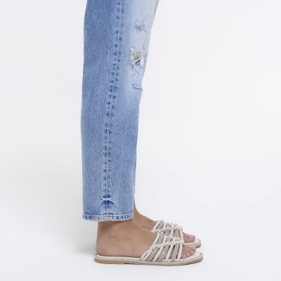 Cream Wide Fit Embellished Sliders