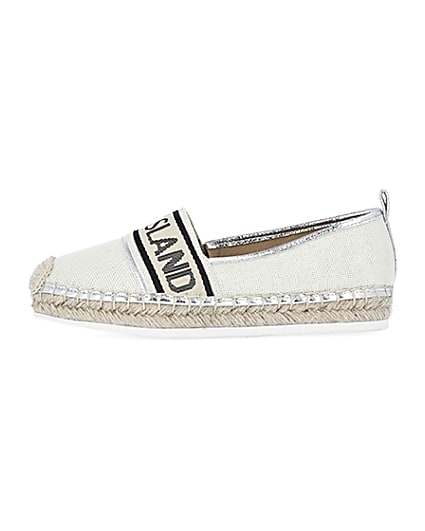 360 degree animation of product Cream wide fit monogram espadrilles frame-3