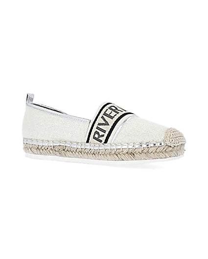 360 degree animation of product Cream wide fit monogram espadrilles frame-17