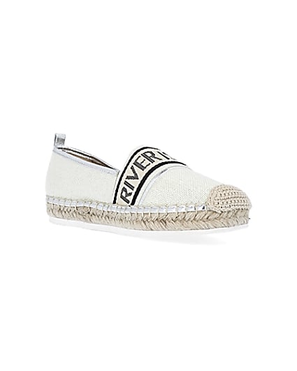 360 degree animation of product Cream wide fit monogram espadrilles frame-18