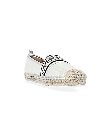 360 degree animation of product Cream wide fit monogram espadrilles frame-19