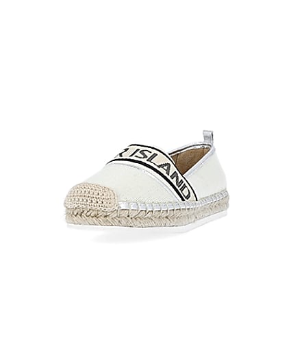 360 degree animation of product Cream wide fit monogram espadrilles frame-23