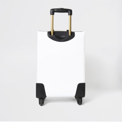 Cream woven monogram print suitcase