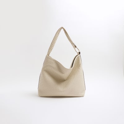 Cream Woven Slouch Tote Bag | River Island