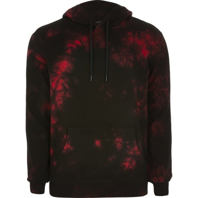 red tie dye sweatshirt