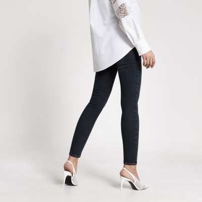 Dark blue Amelie overbump maternity jeans