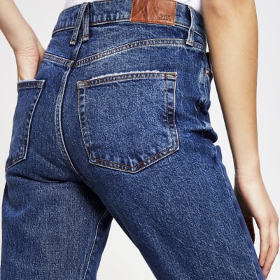 Dark blue Blair high rise straight jeans