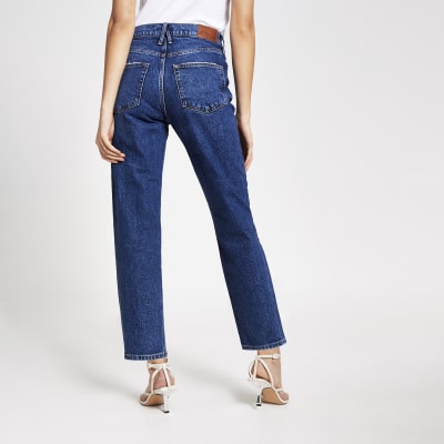 Dark blue Blair high rise straight jeans