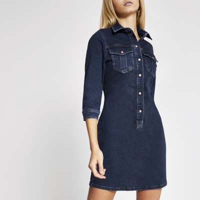 fitted denim dress