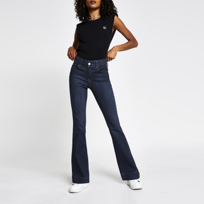 river island wide leg jeans in light blue