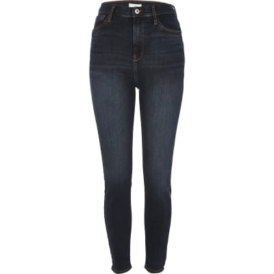 river island dark blue jeans