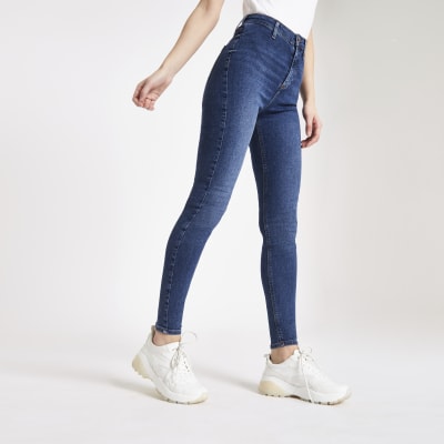 river island dark blue jeans