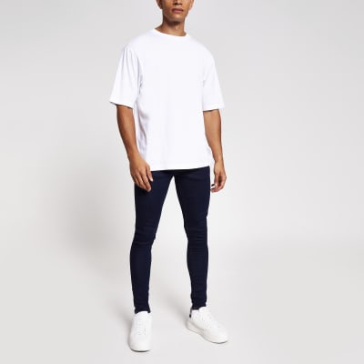 river island navy jeans