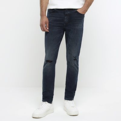 Blue skinny jeans mens river sale island