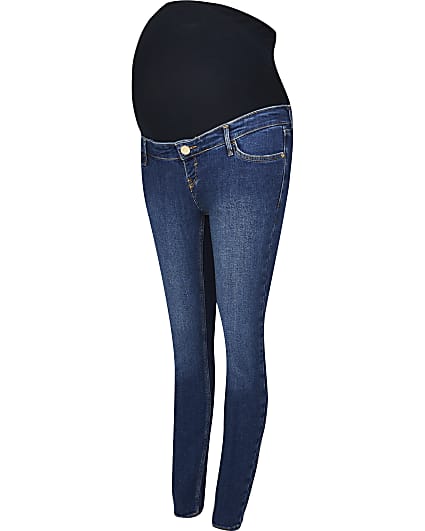 Dark Blue skinny maternity jeans