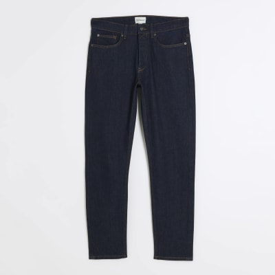 Dark blue slim fit jeans River Island