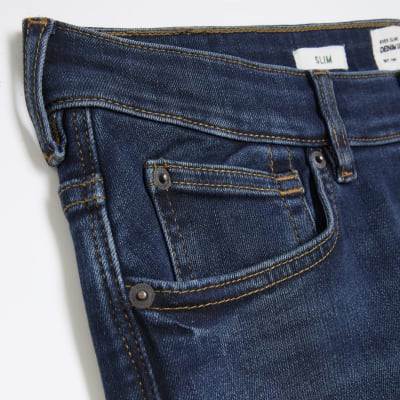 Dark blue slim fit jeans