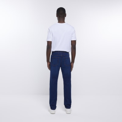 Dark blue slim fit jeans | River Island