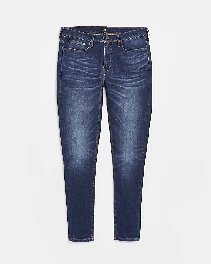 Dark blue spray on skinny fit jeans