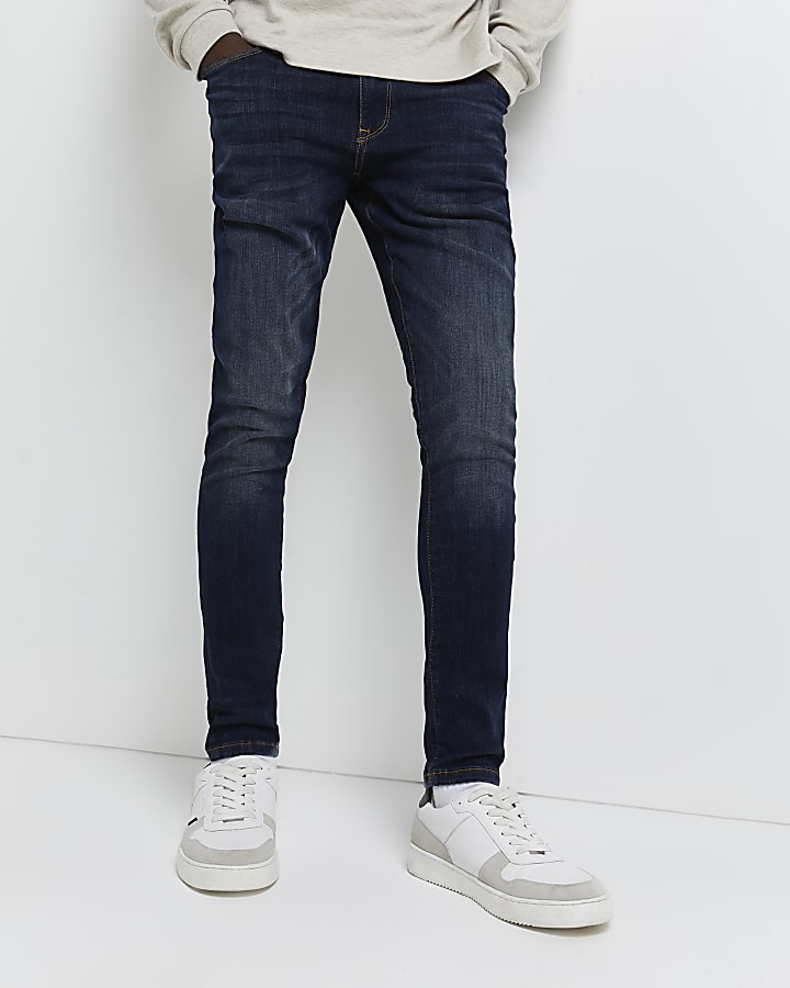 Dark blue spray on super skinny fit jeans