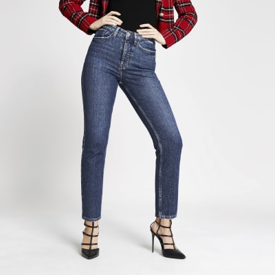 river island dark blue jeans