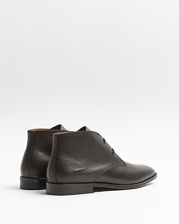 Dark brown Leather Chukka Boots