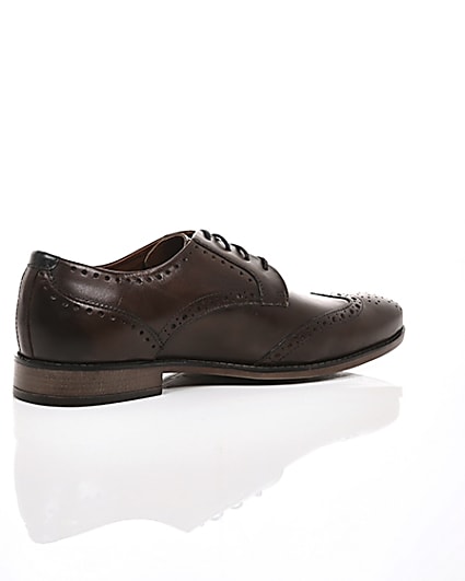 360 degree animation of product Dark brown leather lace-up brogues frame-12