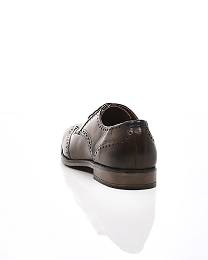 360 degree animation of product Dark brown leather lace-up brogues frame-17