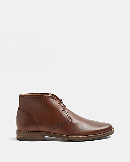 Dark Brown smart leather chukka boots