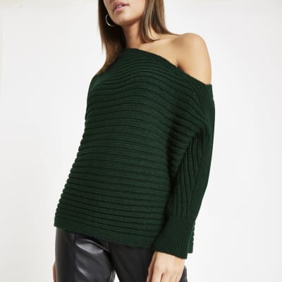 river island green jumper