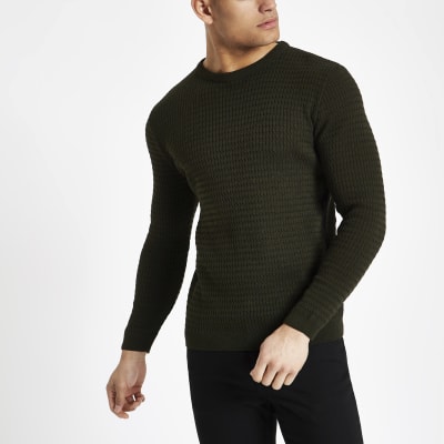 river island green jumper