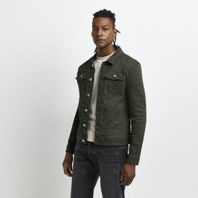 dark green denim jacket