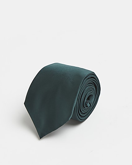Dark green plain tie