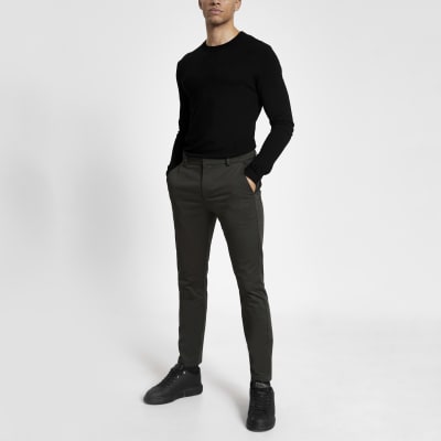 dark green skinny chinos