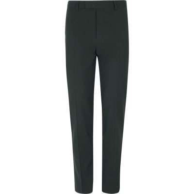 Dark green stretch skinny fit suit trousers